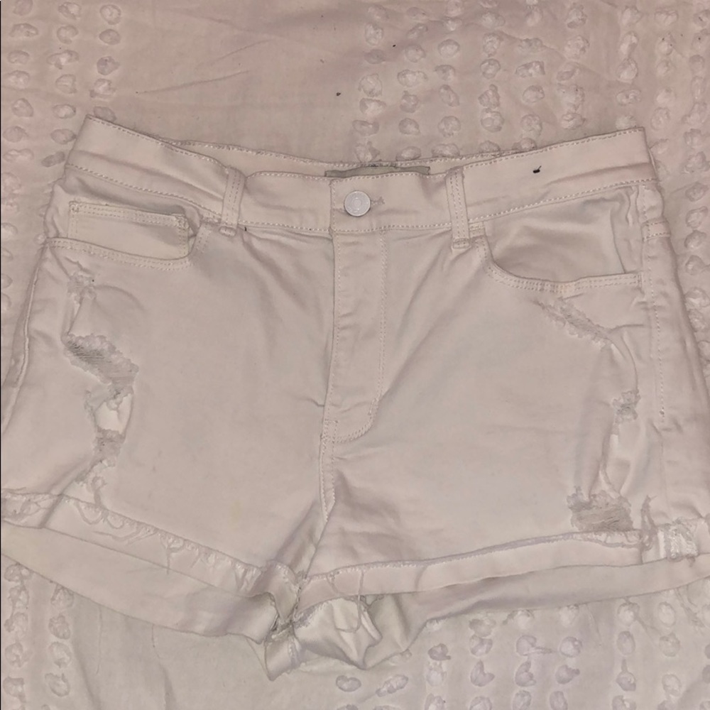 White Jean Shorts A&F